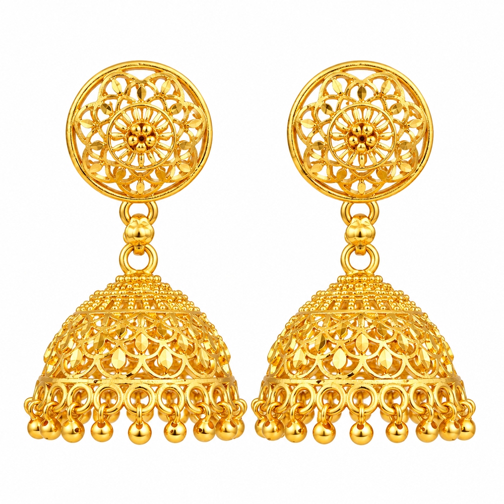 The99Jewel Heritage Inspired Gold Plated Jhumka Earrings | Traditional Designer Jewellery for Women