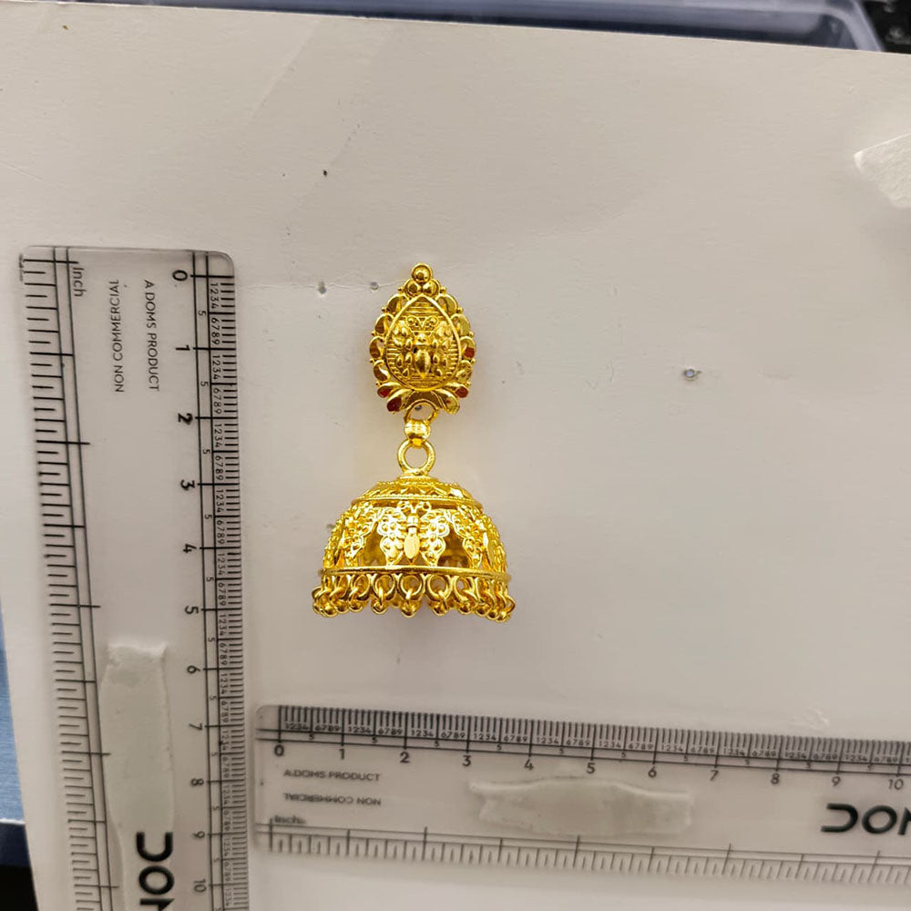 The99Jewel Heritage Inspired Gold Plated Jhumka Earrings With Leaf shape stud