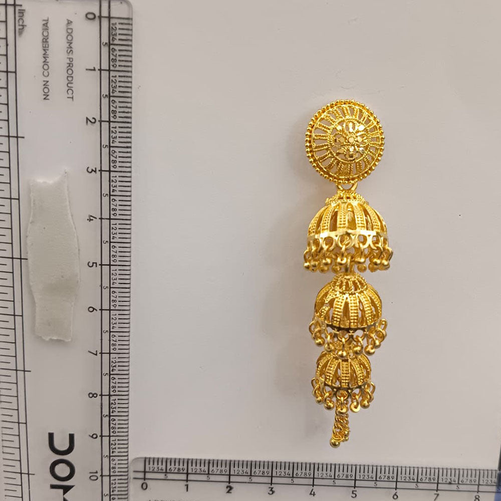 The99Jewel Heritage Inspired Gold Plated Multi Layered Jhumki Earrings | Traditional Designer Jewellery for Women