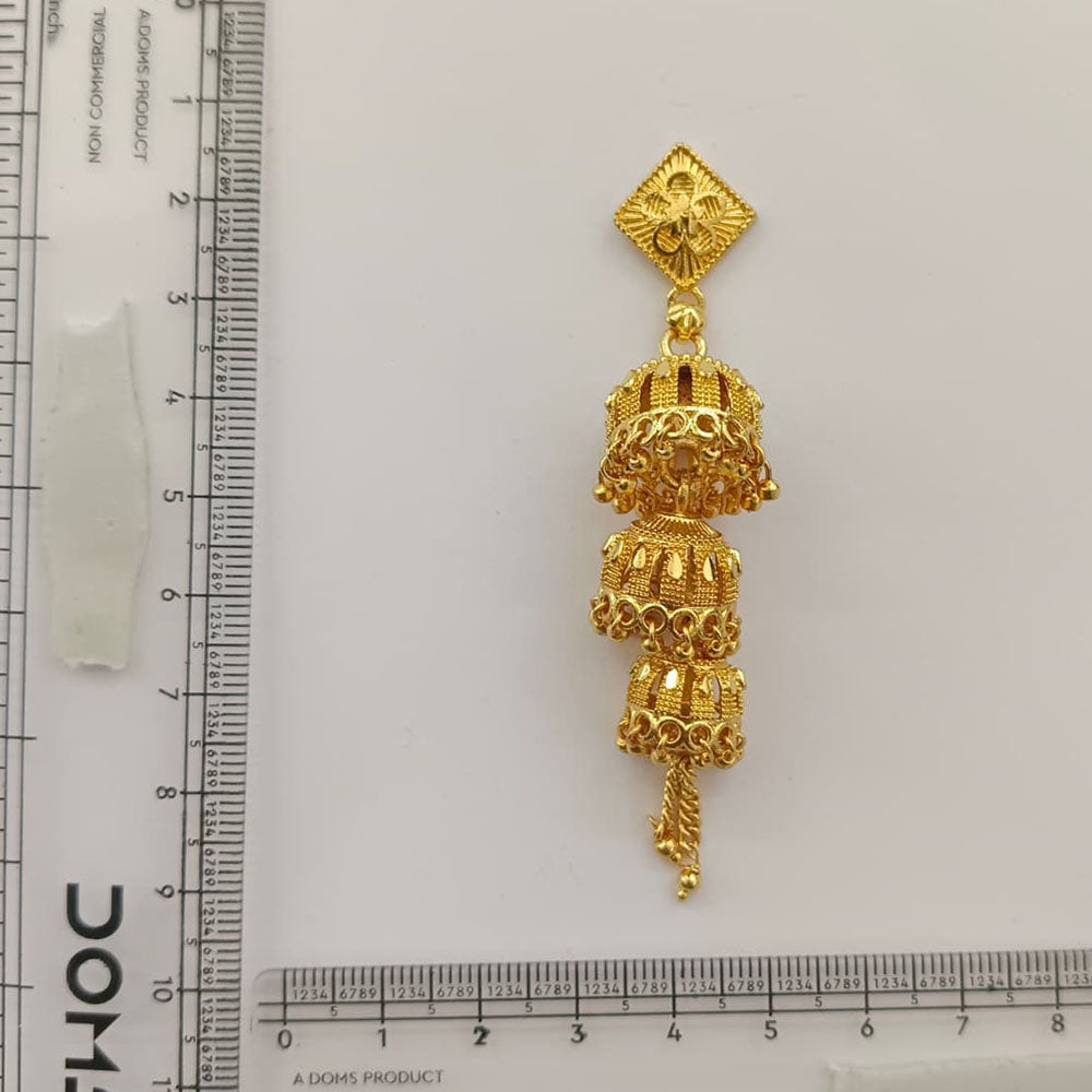The99Jewel Heritage Inspired Gold Plated Multi Layered Jhumki Earrings | Traditional Designer Jewellery for Women