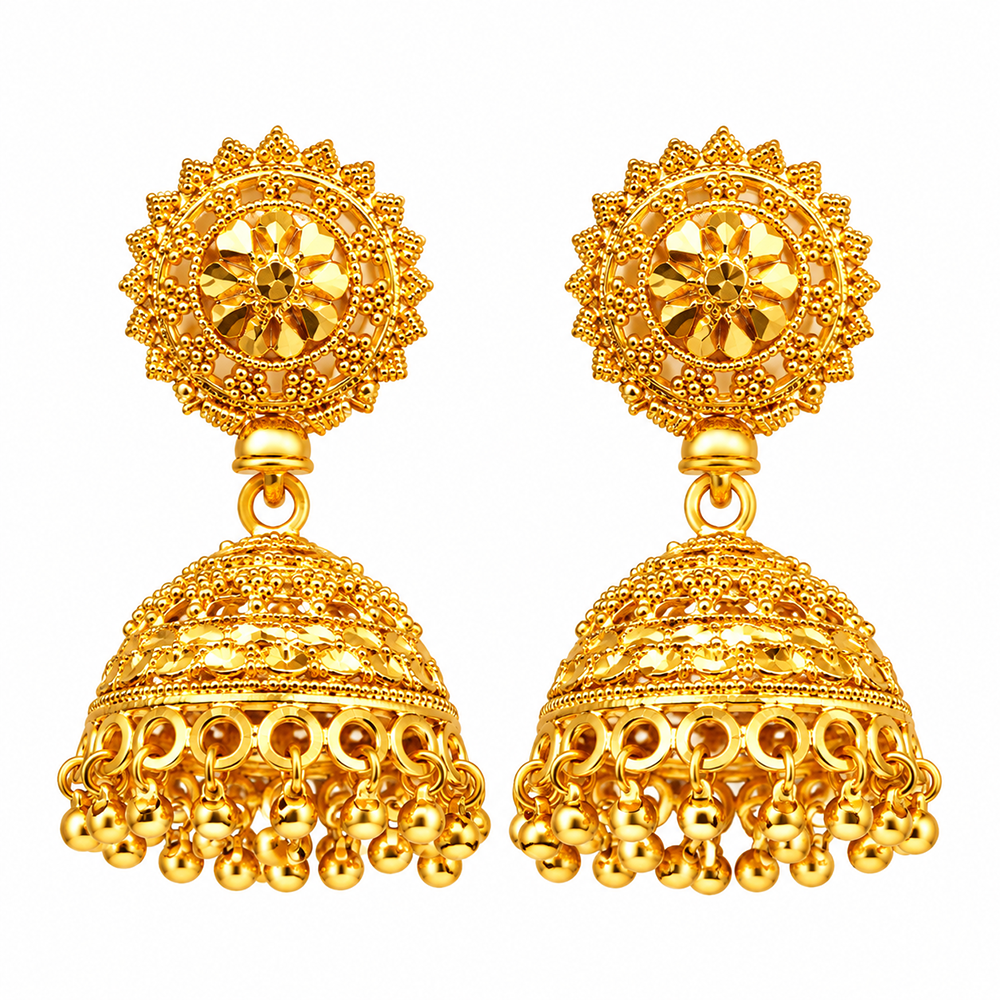 The99Jewel Heritage Inspired Gold Plated Jhumka Earrings | Traditional Designer Jewellery for Women