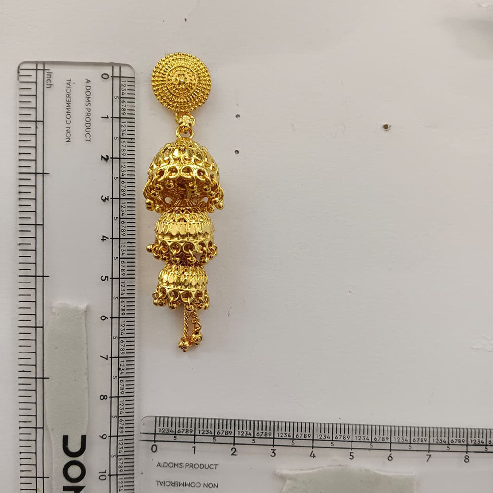The99Jewel Heritage Inspired Gold Plated Multi Layered Jhumki Earrings | Traditional Designer Jewellery for Women