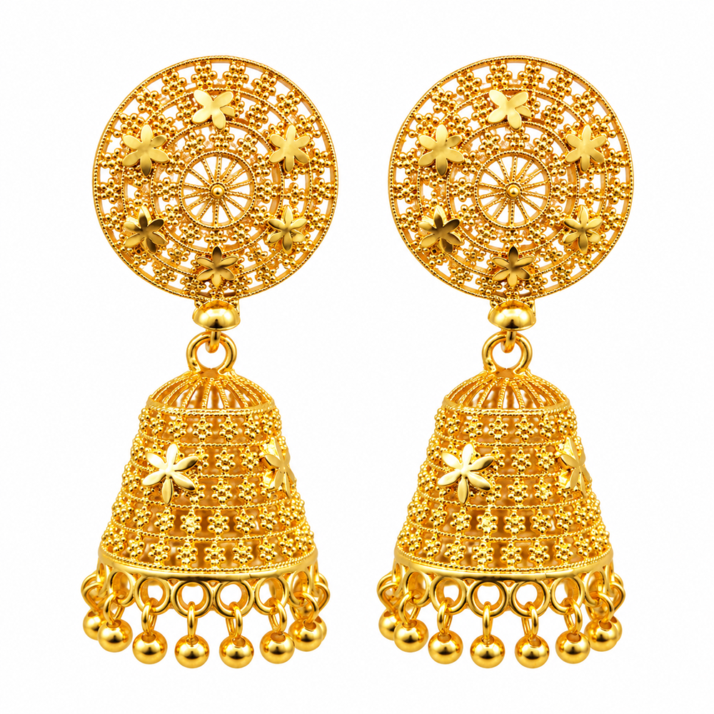 The99Jewel Heritage Inspired Gold Plated Jhumka Earrings | Traditional Designer Jewellery for Women