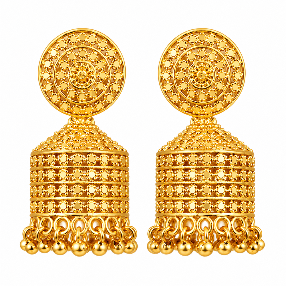 The99Jewel Heritage Inspired Gold Plated Jhumka Earrings | Traditional Designer Jewellery for Women