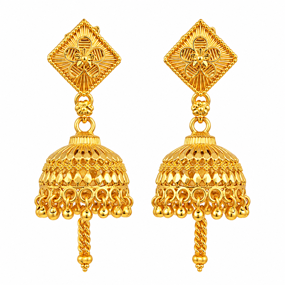 The99Jewel Stylish Gold Plated Jhumka Earrings | Traditional Fashion Jewellery for Festive & Party Wear