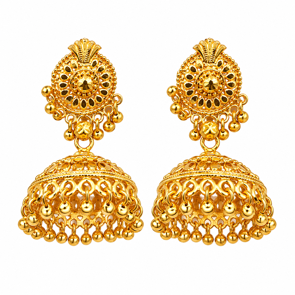 The99Jewel Stylish Gold Plated Jhumka Earrings | Traditional Fashion Jewellery for Festive & Party Wear