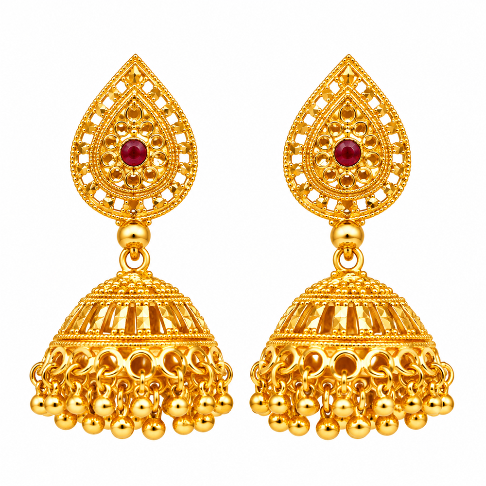 The99Jewel Stylish Gold Plated Jhumka Earrings | Traditional Fashion Jewellery for Festive & Party Wear