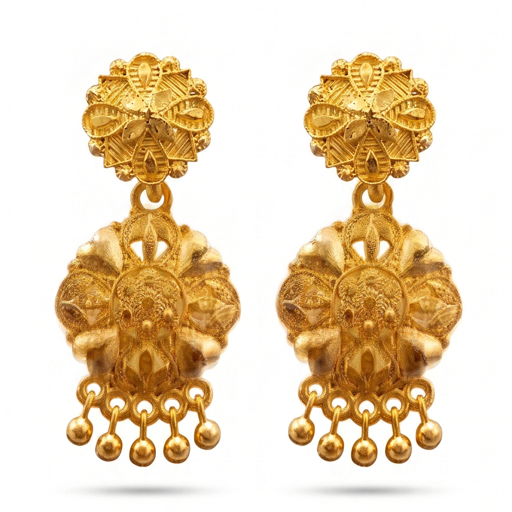 The99Jewel Gold Plated Traditional Small Dangler Earrings