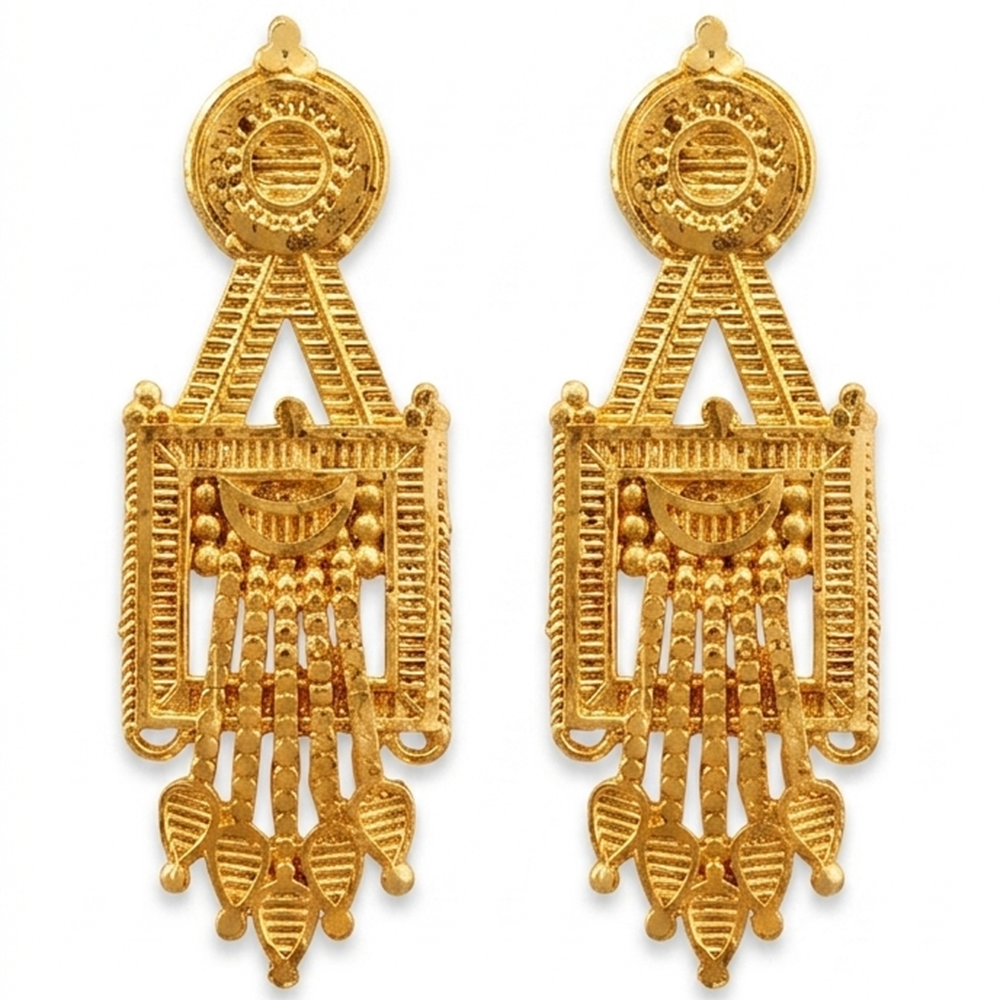 The99Jewel Gold Plated Traditional Small Dangler Earrings