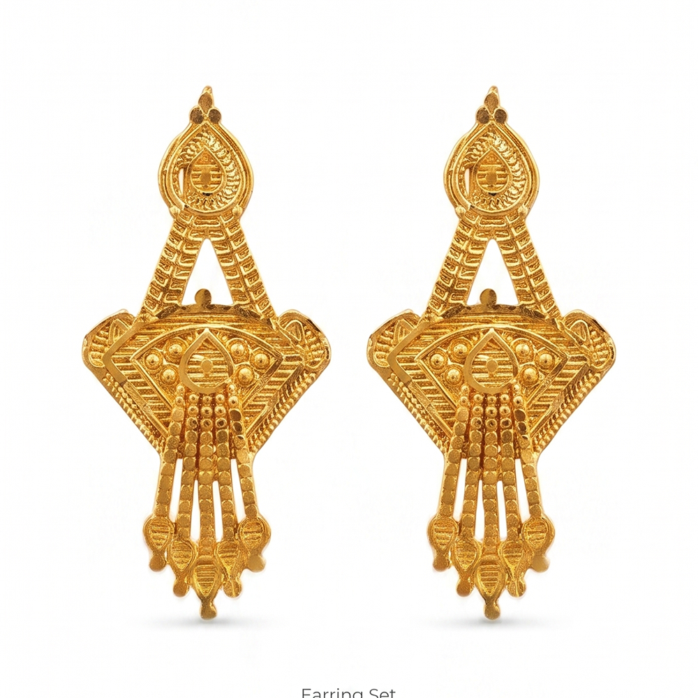 The99Jewel Gold Plated Traditional Small Dangler Earrings