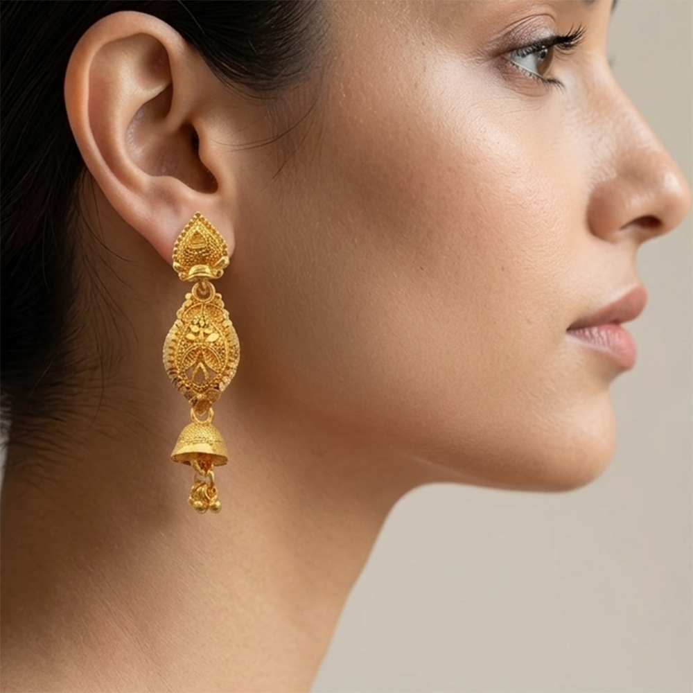 The99Jewel Gold Plated Traditional Small Jhumki Earrings