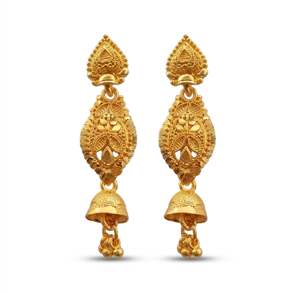 The99Jewel Gold Plated Traditional Small Jhumki Earrings