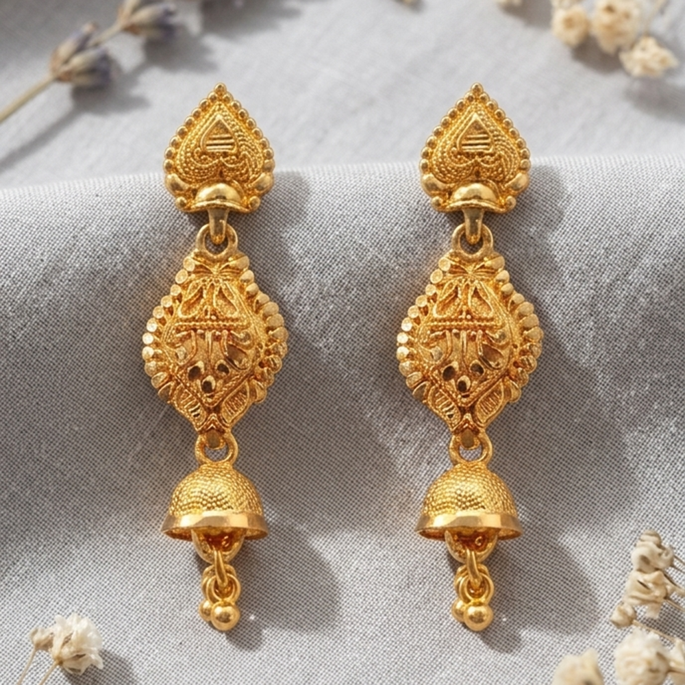 The99Jewel Gold Plated Traditional Small Jhumki Earrings