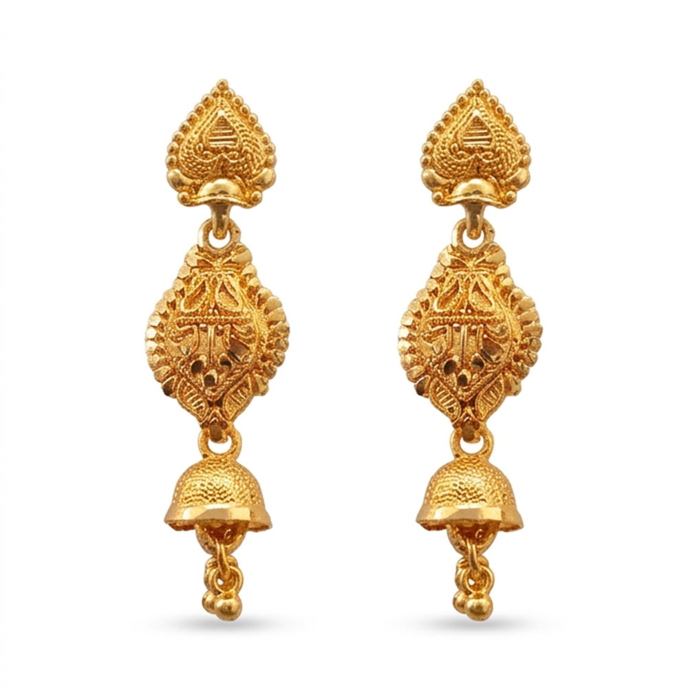 The99Jewel Gold Plated Traditional Small Jhumki Earrings
