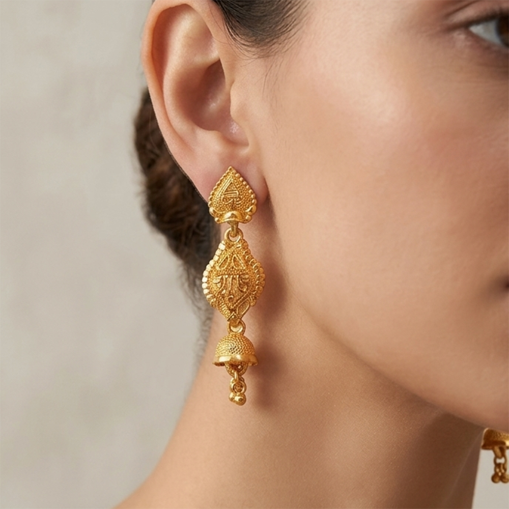 The99Jewel Gold Plated Traditional Small Jhumki Earrings