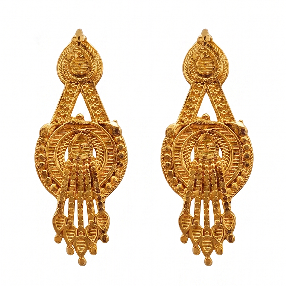 The99Jewel Gold Plated Traditional Small Dangler Earrings
