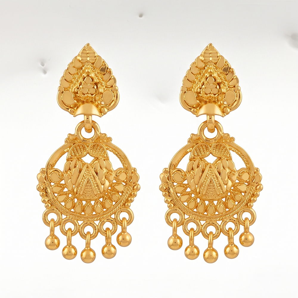 The99Jewel Gold Plated Traditional Small Dangler Earrings