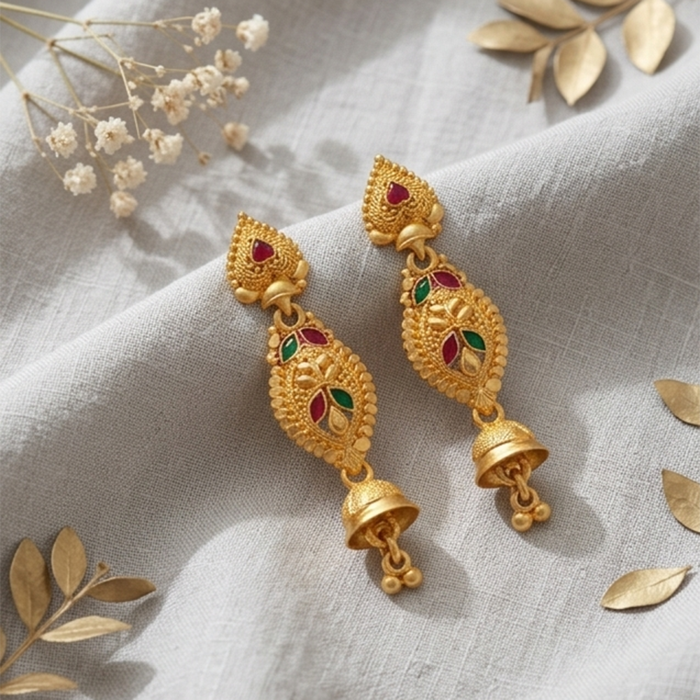 The99Jewel Gold Plated Traditional Small Jhumki Earrings