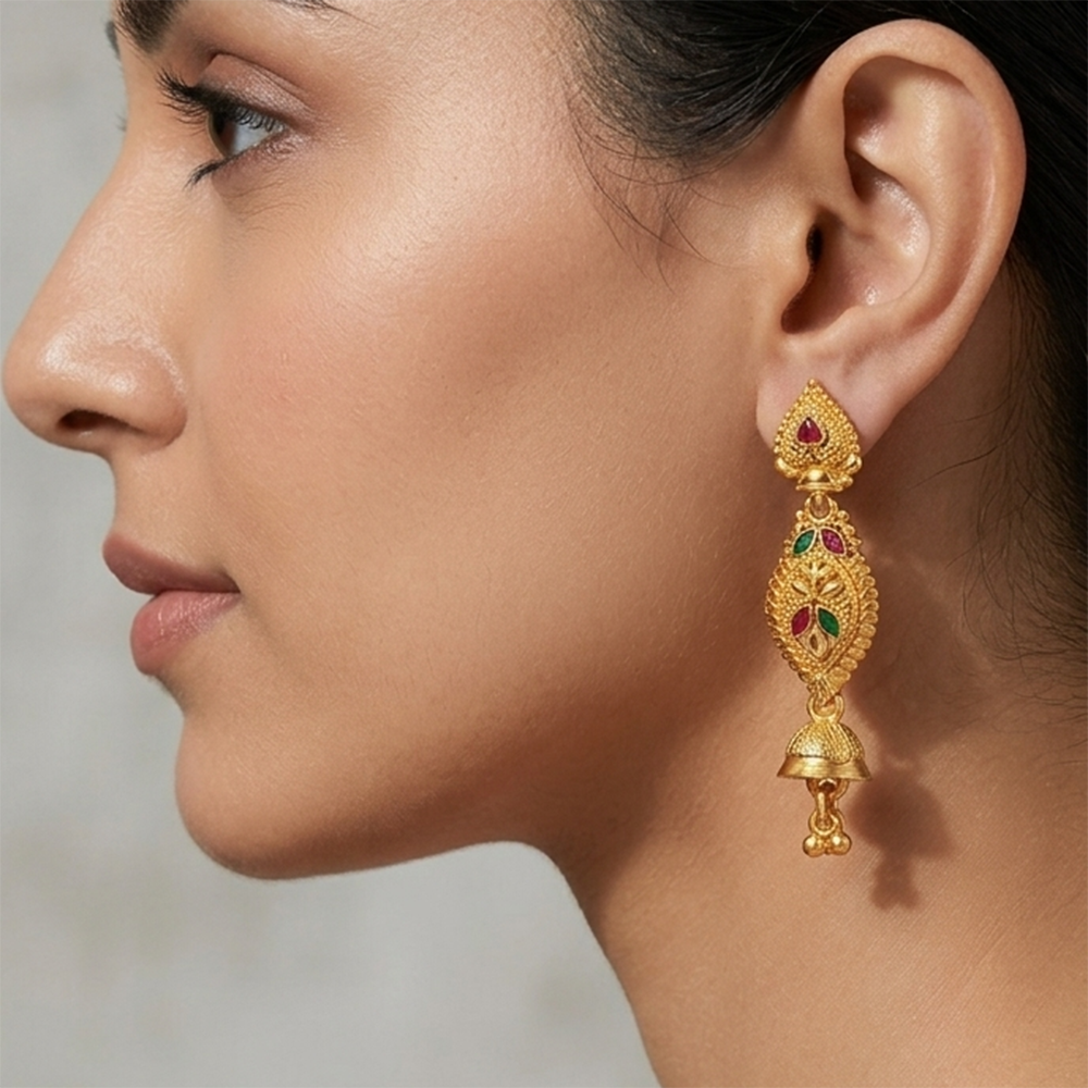 The99Jewel Gold Plated Traditional Small Jhumki Earrings