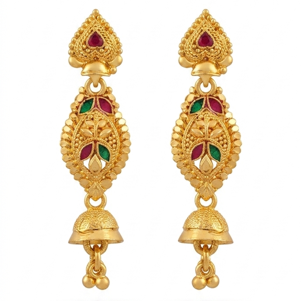 The99Jewel Gold Plated Traditional Small Jhumki Earrings