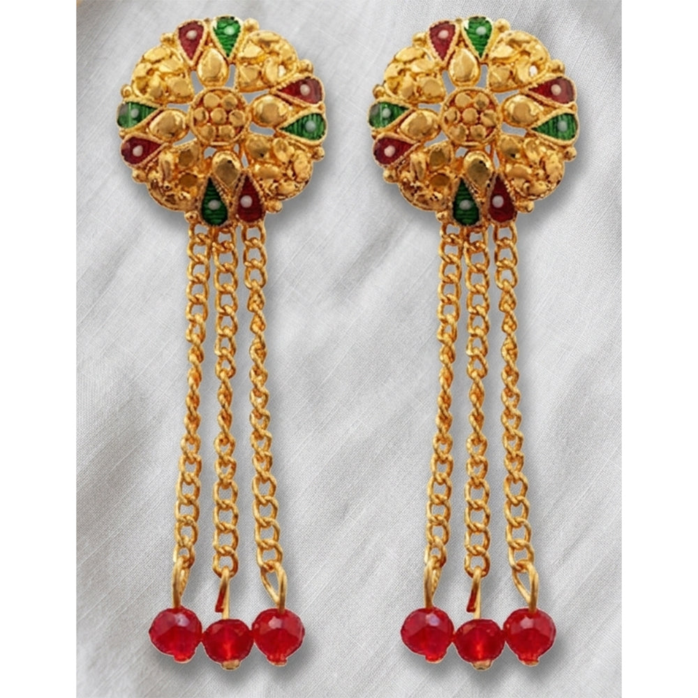 The99Jewel Gold Plated Traditional Dangler Tassel Earrings