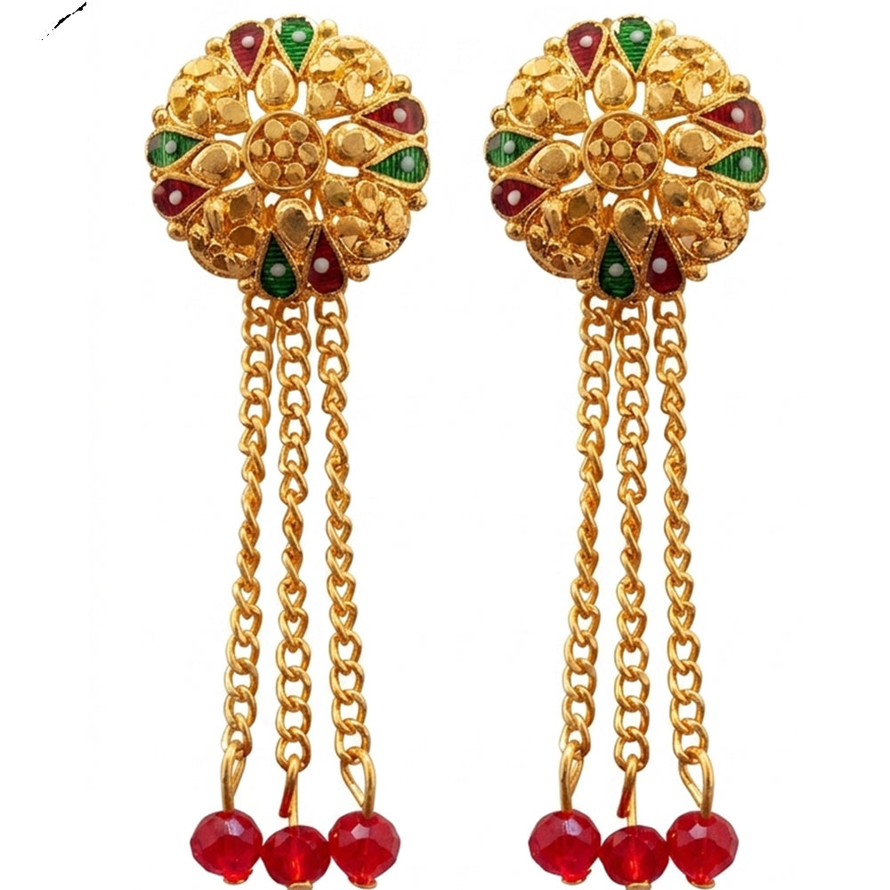 The99Jewel Gold Plated Traditional Dangler Tassel Earrings