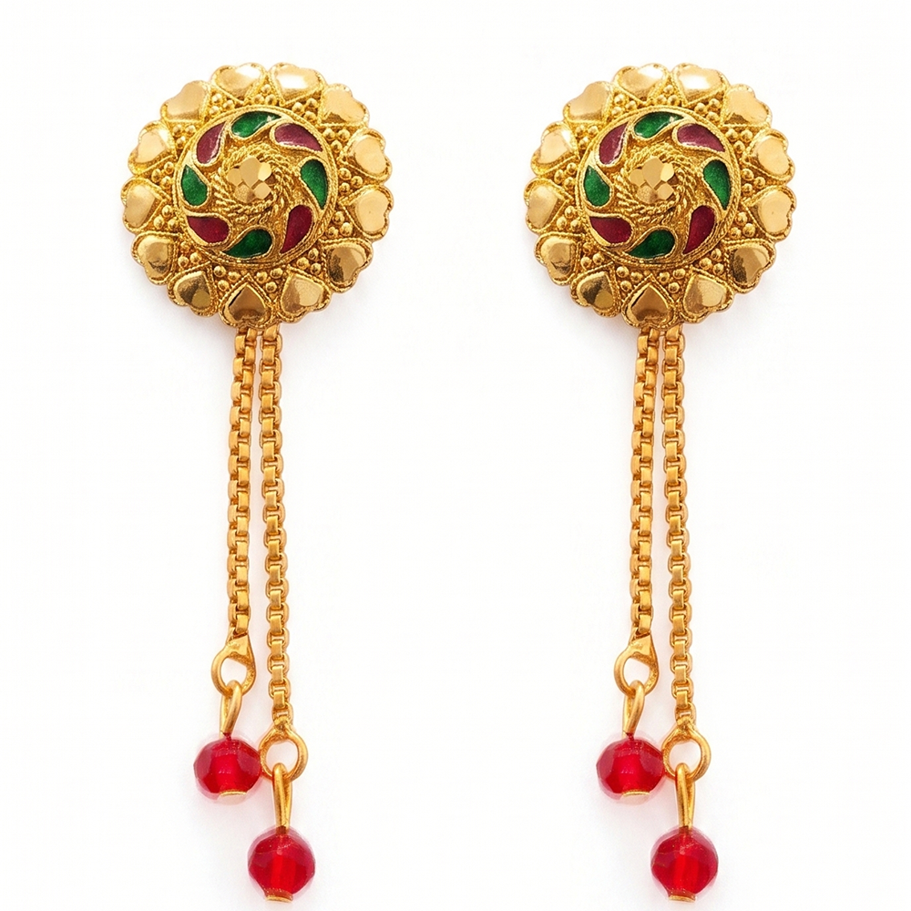 The99Jewel Gold Plated Traditional Dangler Tassel Earrings