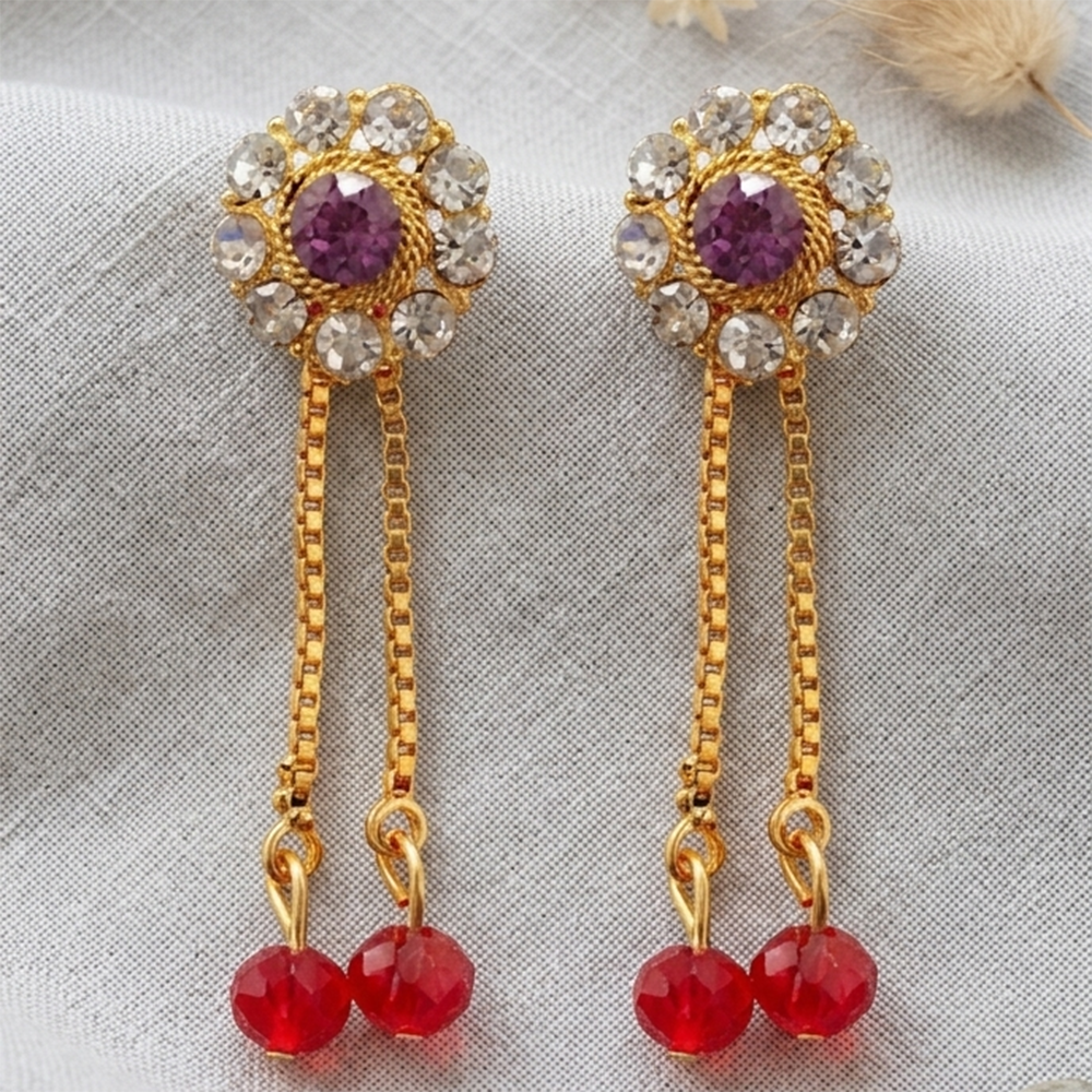 The99Jewel Gold Plated Traditional Dangler Tassel Earrings