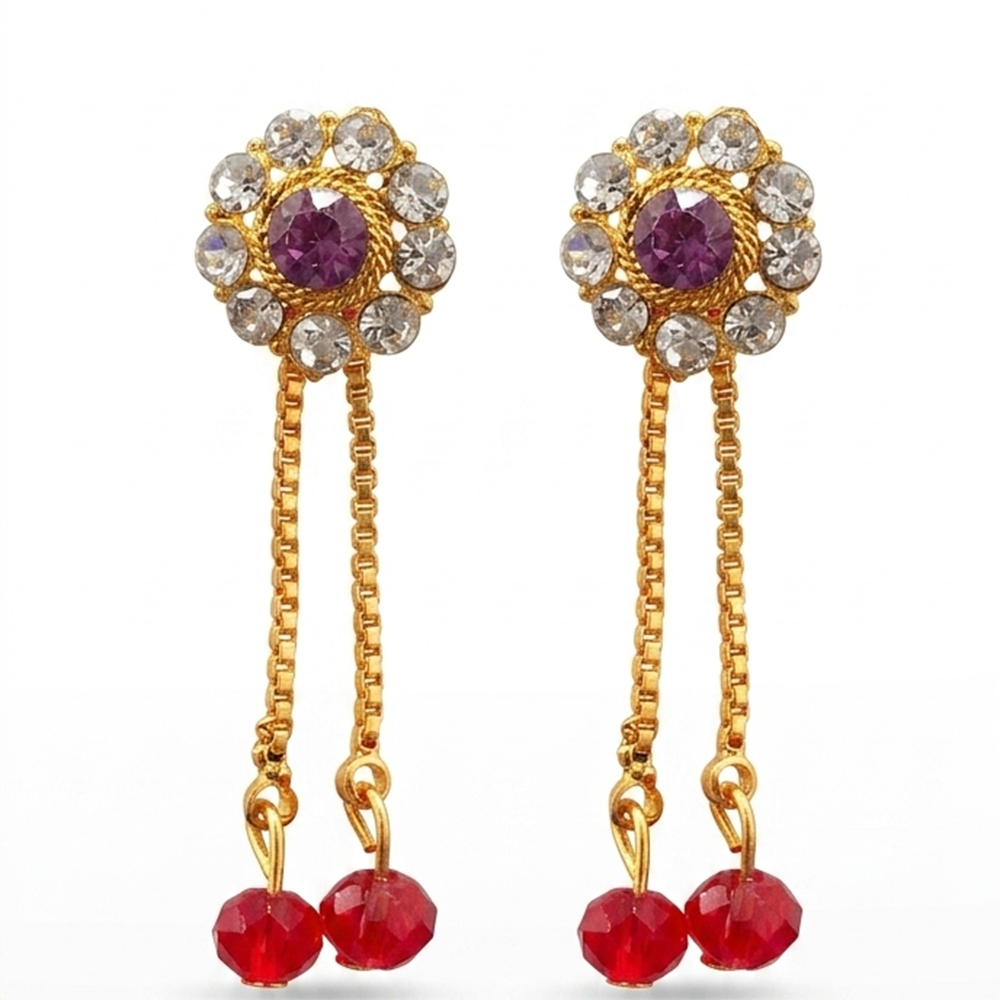 The99Jewel Gold Plated Traditional Dangler Tassel Earrings