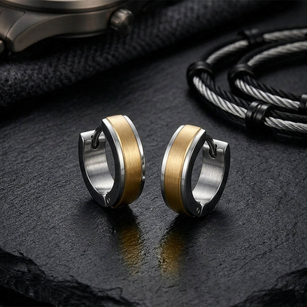The99Jewel 2 Tone Plated Stud Mens Bali 