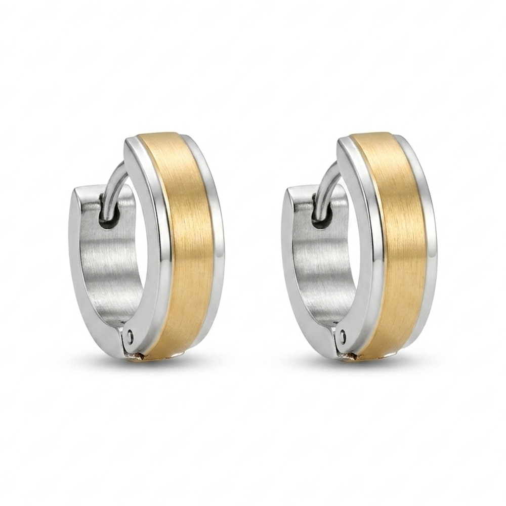 The99Jewel 2 Tone Plated Stud Mens Bali (1 Piar)