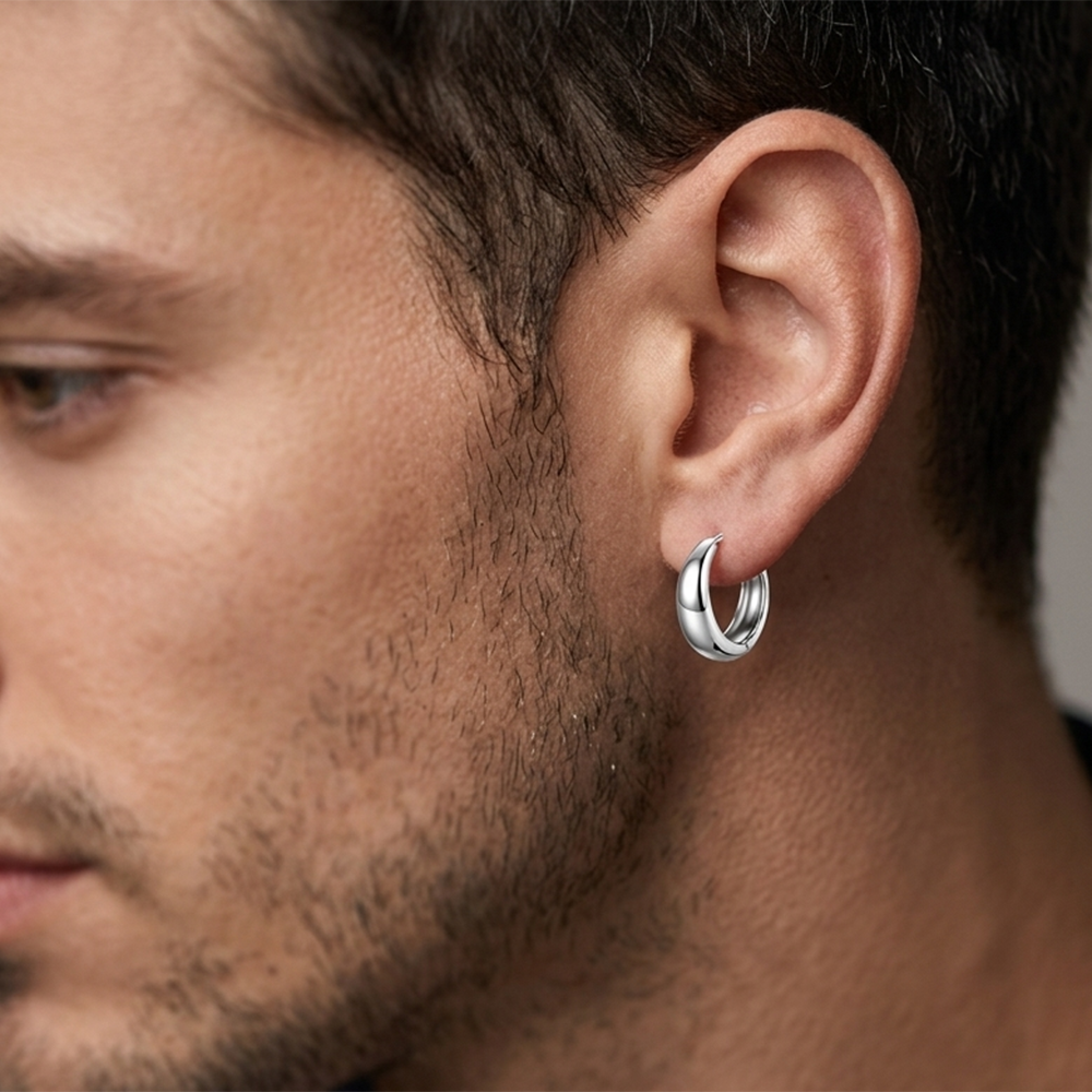 The99Jewel Silver Plated Stud Mens Bali (1 Piar)