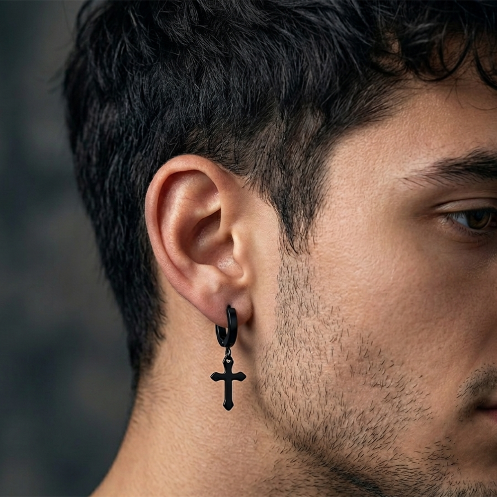 The99Jewel Black Plated Stud Mens Bali (1 PC)