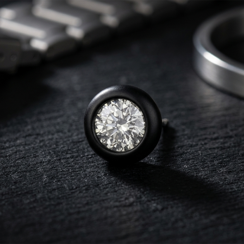 The99Jewel Silver Plated Stud Mens Earrings