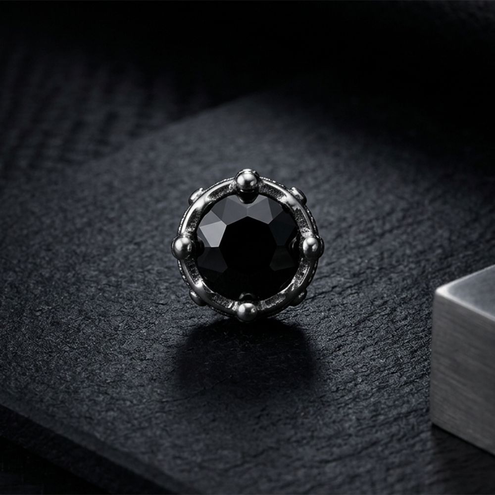 The99Jewel Black Stud Mens Earrings