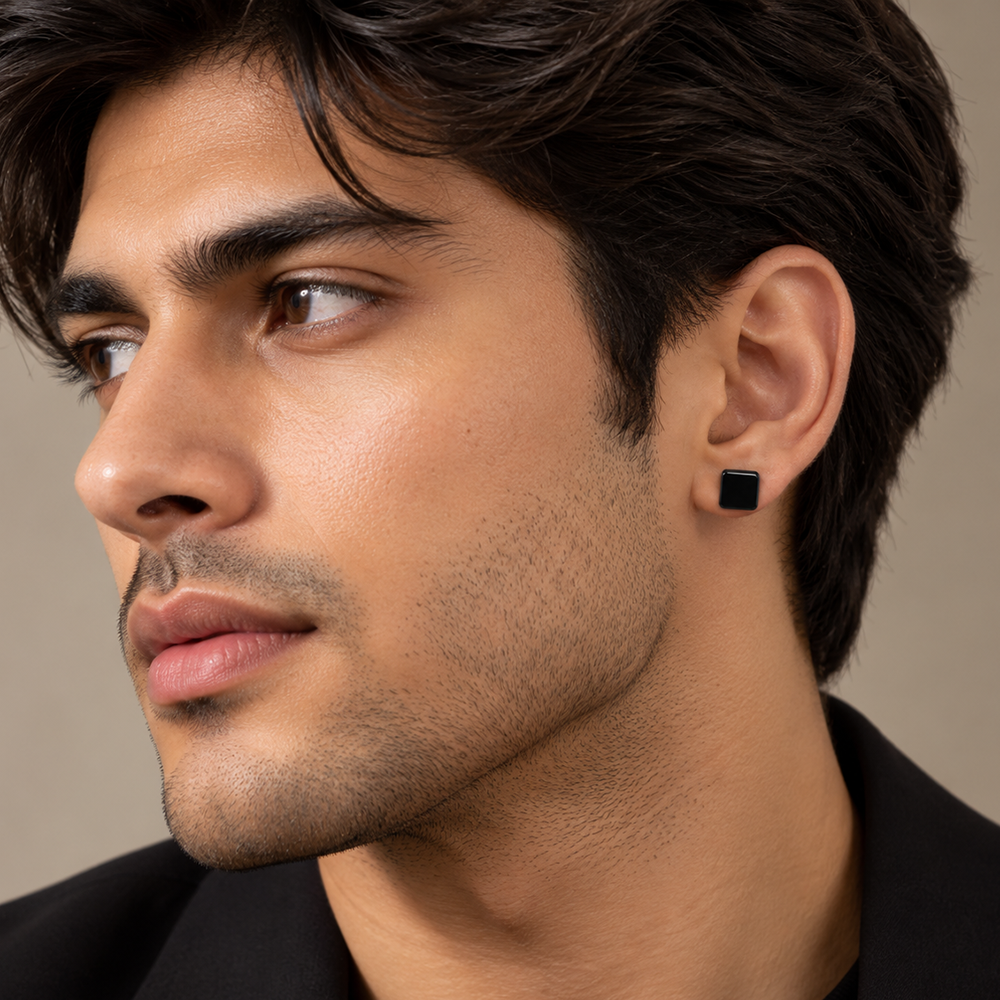 The99Jewel Men's Stylish Stud Piercing Earrings | Trendy Fashion Jewellery for Modern Men 