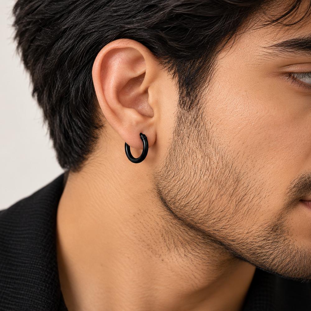 The99Jewel Men's Fashion Stud Earrings for Ear Piercing | Modern Stylish Ear Jewellery for Daily Wear