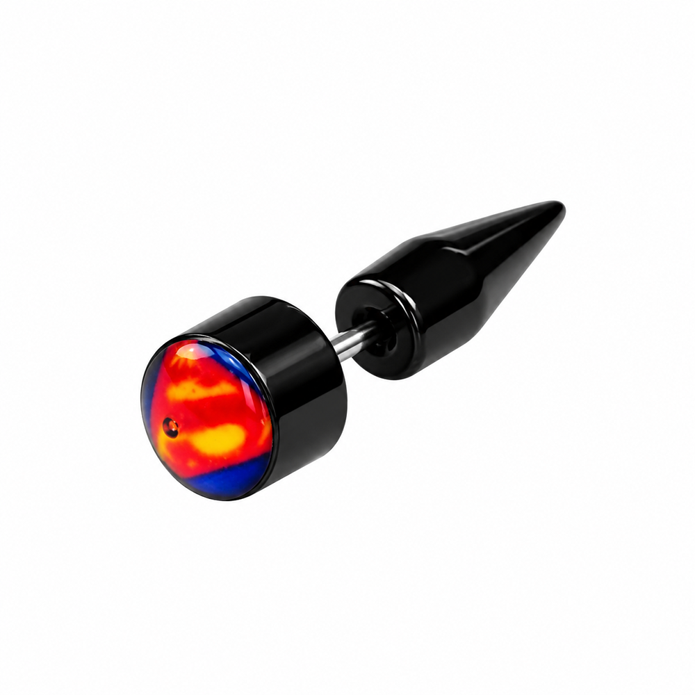 The99Jewel Men's Fashion SuperMan Design Stud Earrings for Ear Piercing | Modern Stylish Ear Jewellery for Daily Wear