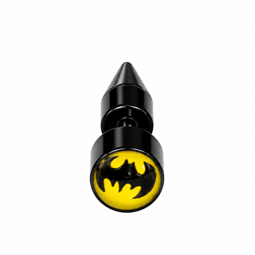 The99Jewel Men's Fashion BatMan Design Stud Earrings for Ear Piercing | Modern Stylish Ear Jewellery for Daily Wear