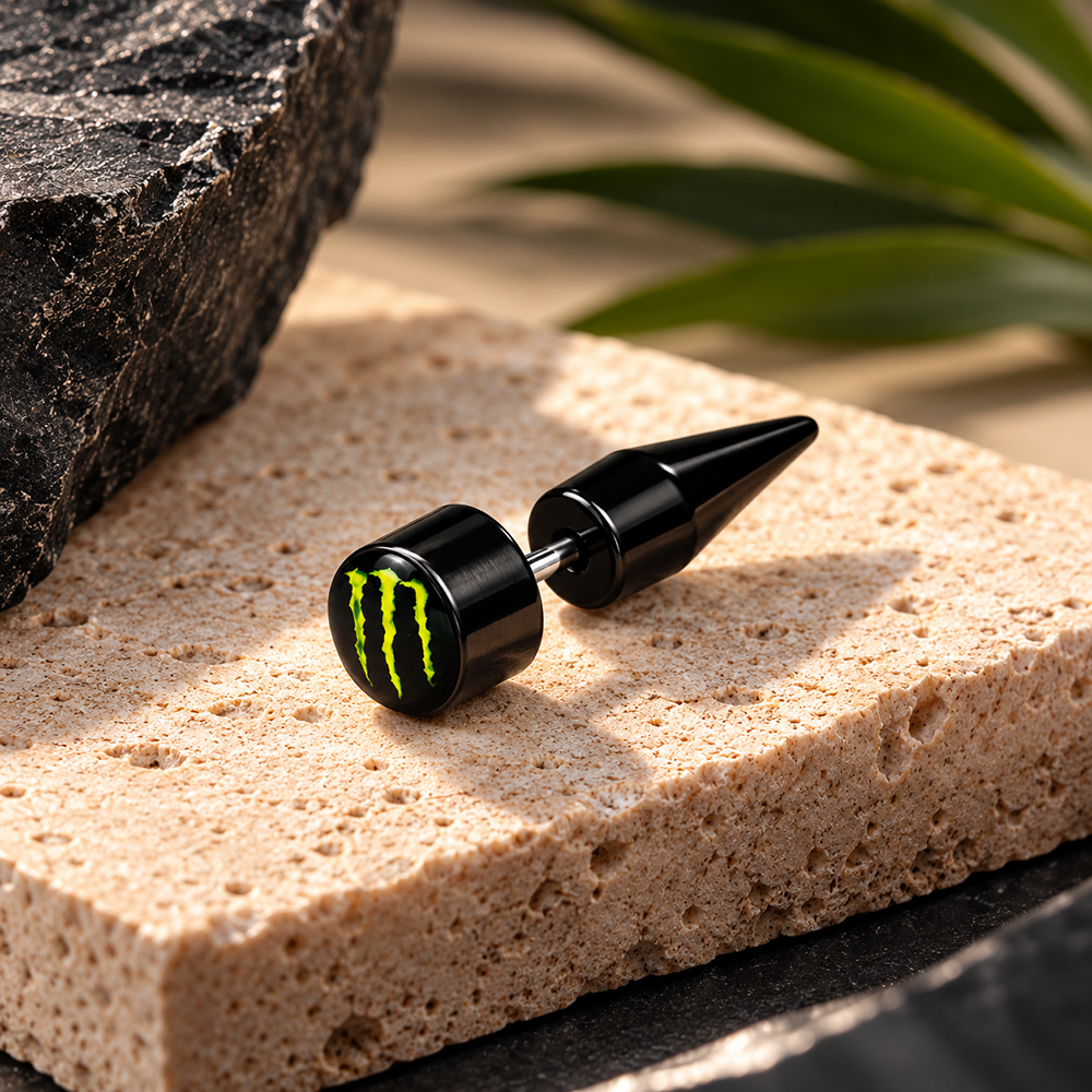 The99Jewel Men's Fashion Monster Design Stud Earrings for Ear Piercing | Modern Stylish Ear Jewellery for Daily Wear
