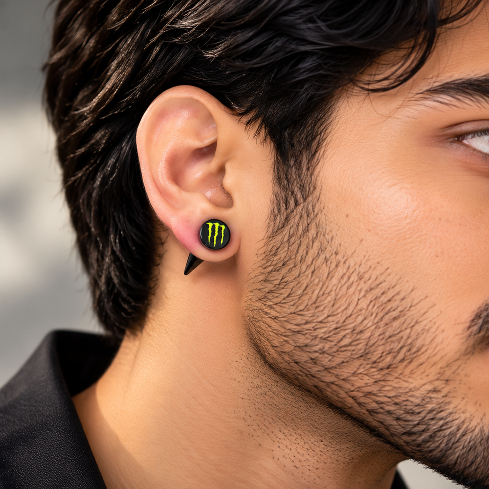 The99Jewel Men's Fashion Monster Design Stud Earrings for Ear Piercing | Modern Stylish Ear Jewellery for Daily Wear