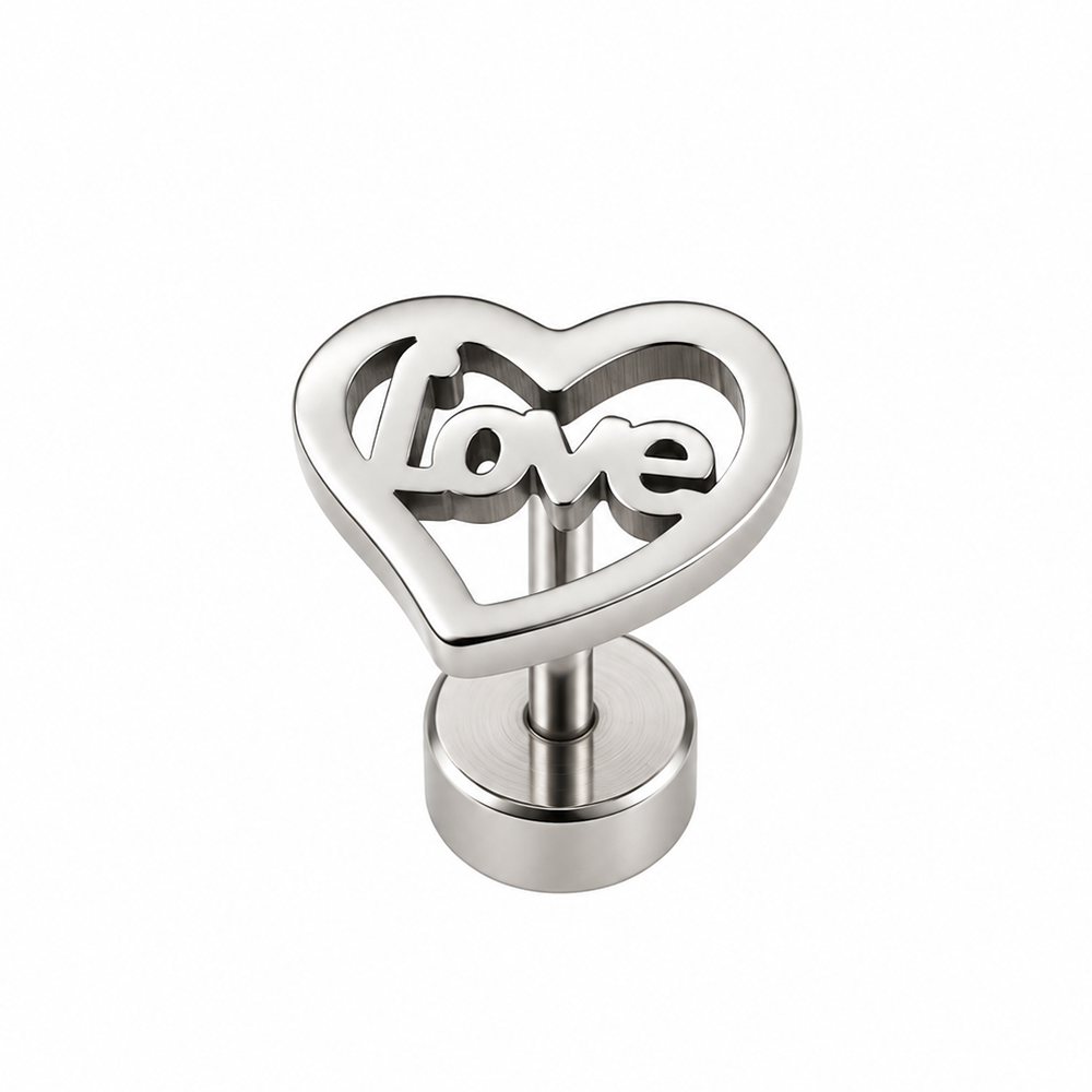The99Jewel Men's Designer Heart Shape Stud Piercing Earrings | Contemporary Fashion Ear Jewellery for Men