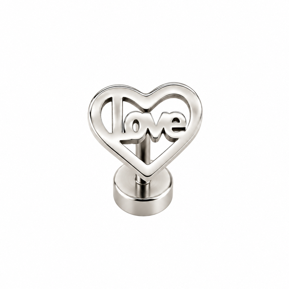 The99Jewel Men's Designer Heart Shape Stud Piercing Earrings | Contemporary Fashion Ear Jewellery for Men