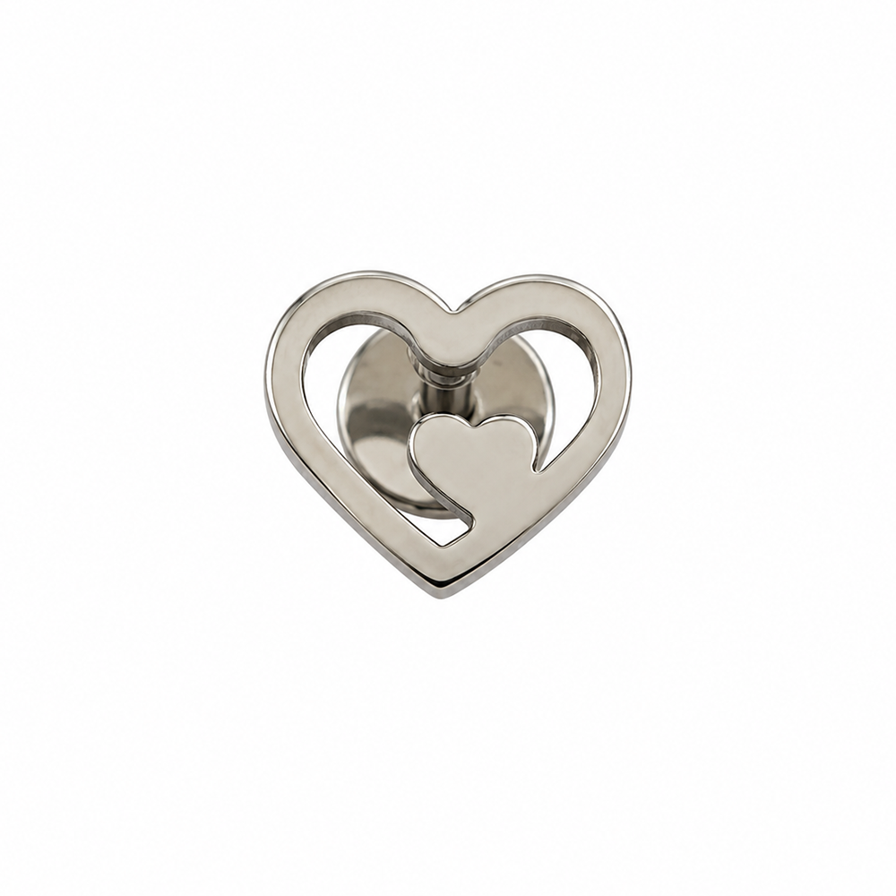 The99Jewel Men's Designer Heart Shape Stud Piercing Earrings | Contemporary Fashion Ear Jewellery for Men