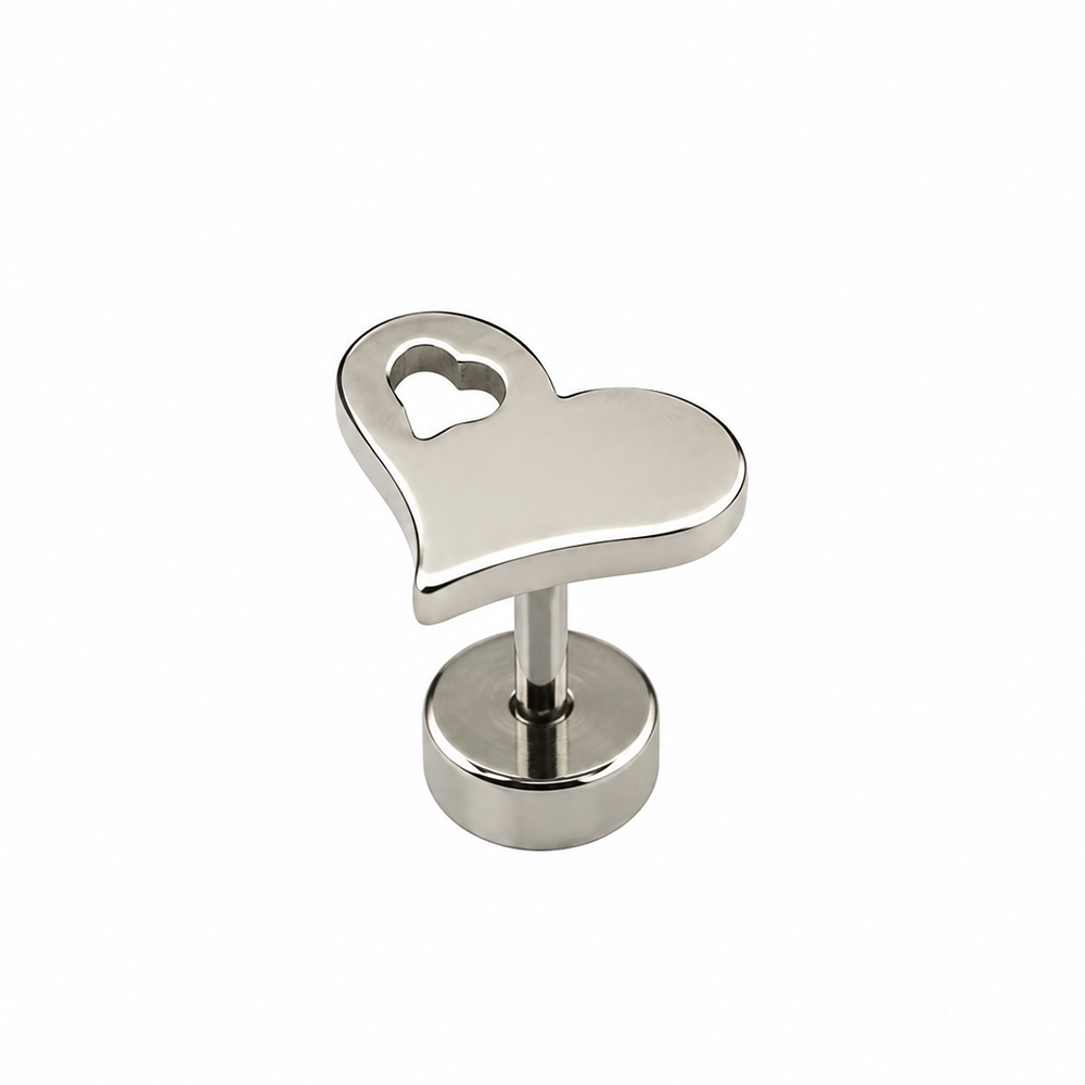 The99Jewel Men's Designer Heart Shape Stud Piercing Earrings | Contemporary Fashion Ear Jewellery for Men