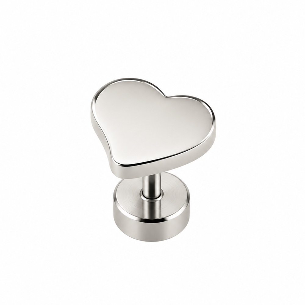 The99Jewel Men's Designer Heart Shape Stud Piercing Earrings | Contemporary Fashion Ear Jewellery for Men