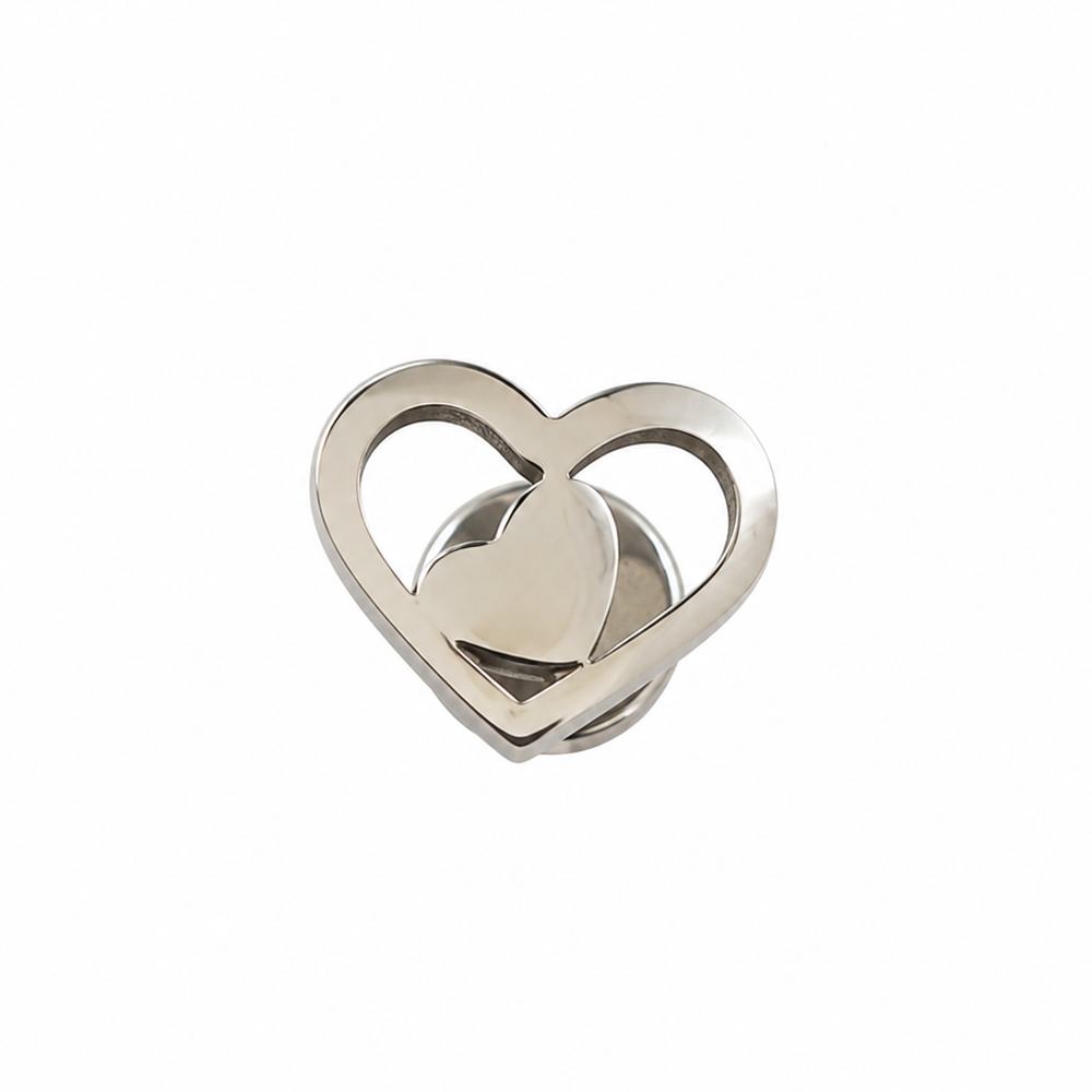 The99Jewel Men's Designer Heart Shape Stud Piercing Earrings | Contemporary Fashion Ear Jewellery for Men