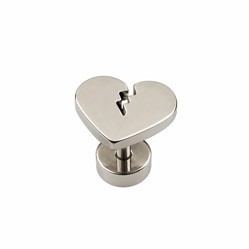 The99Jewel Men's Designer Heart Shape Stud Piercing Earrings | Contemporary Fashion Ear Jewellery for Men
