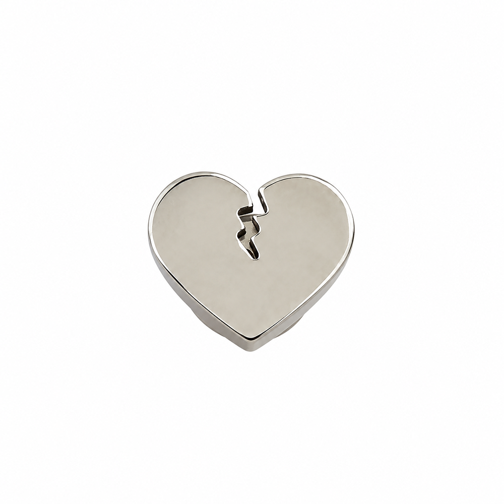 The99Jewel Men's Designer Heart Shape Stud Piercing Earrings | Contemporary Fashion Ear Jewellery for Men