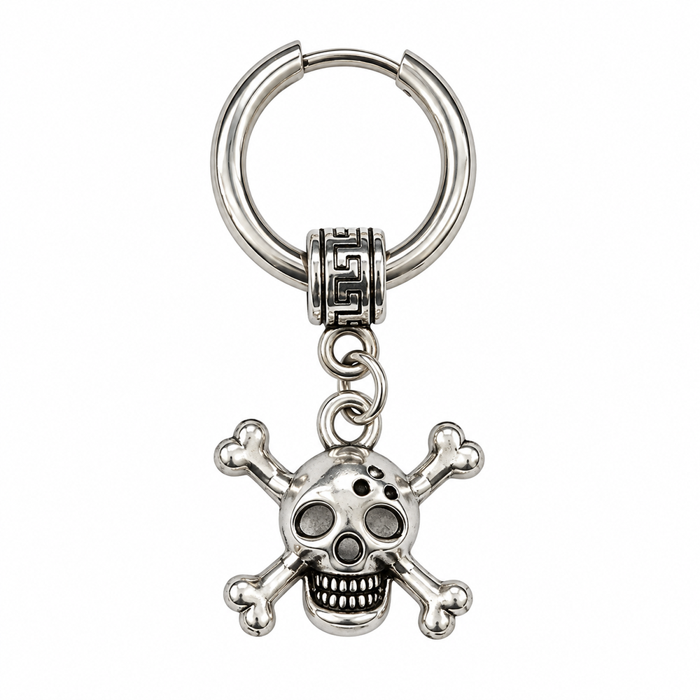 The99Jewel Men's Stylish Stud Piercing Earrings With Skull Hanging | Trendy Fashion Jewellery for Modern Men